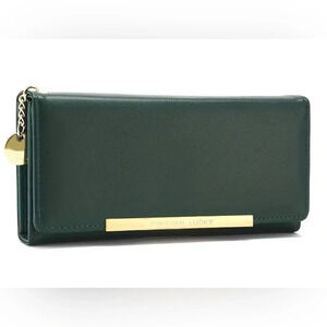 Classic Faux Leather Bi-Fold Wallet with Chain - Stylish Coin Purse, Versatile